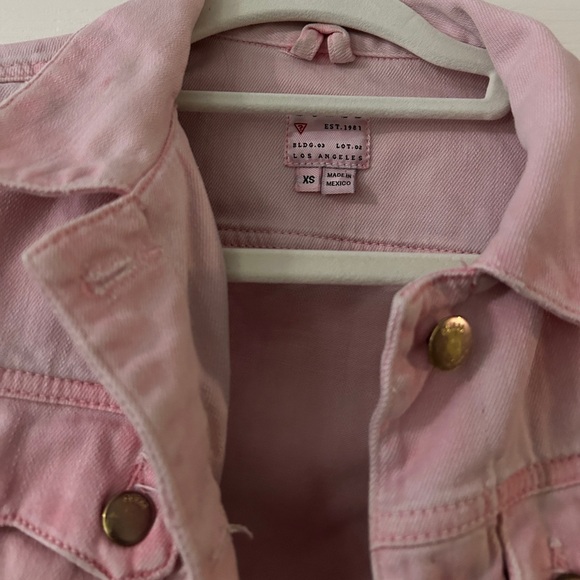 Guess brand pink jean jacket. Size XS - Picture 2 of 3